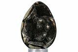 Septarian Dragon Egg Geode - Sparkly Black Crystals #336444-1